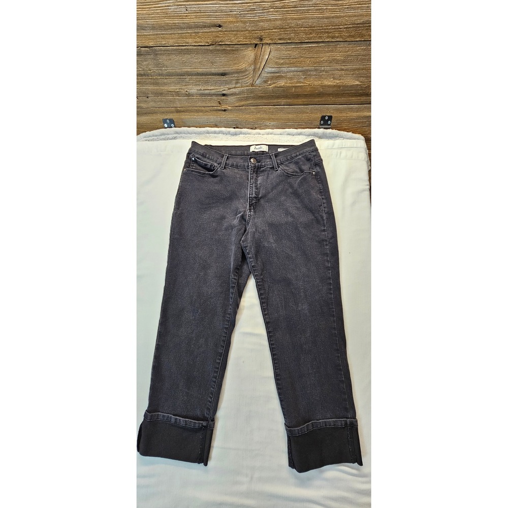 Angels Forever Young Signature Straight Crop Jeans Faded Black Size 14 Womens